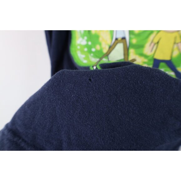Y2K Womens Small Distressed Rick and Morty Cartoon Short Sleeve T-Shirt Blue - Picture 6 of 15